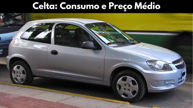 Imagem de um Chevrolet Celta, destacando sua confiabilidade, consumo econômico e preço acessível.
