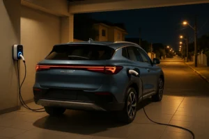 BYD Song Plus consumo real durante recarga em garagem residencial