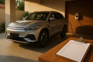 BYD Song Plus preço e comparação de versões em garagem residencial