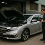 Honda Civic usado automático em inspeção antes da compra