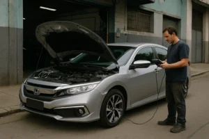 Honda Civic usado automático em inspeção antes da compra