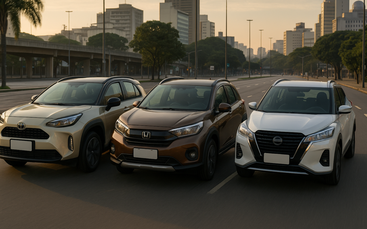 Toyota Yaris Cross comparado ao Honda WR-V e Nissan Kicks