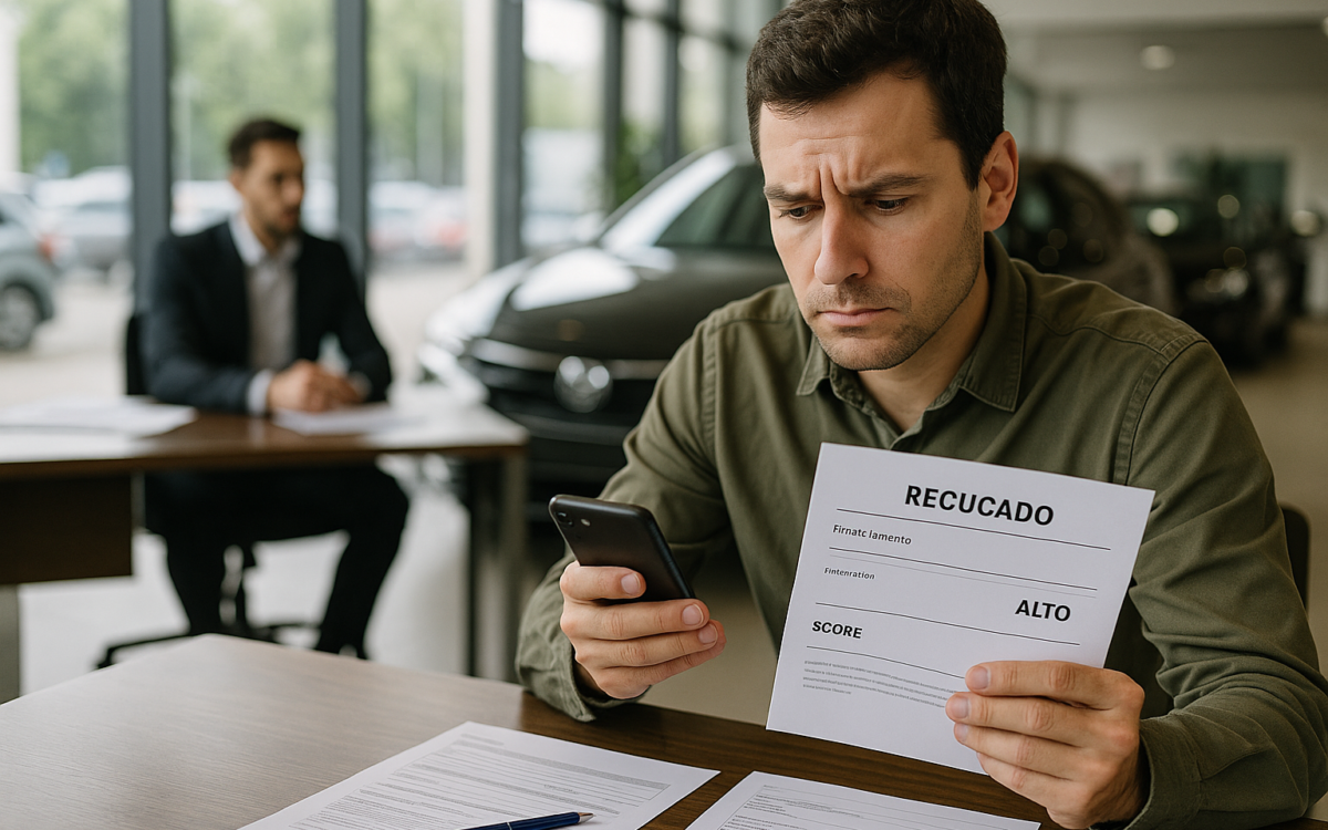 Financiamento negado mesmo com score alto em análise na concessionária
