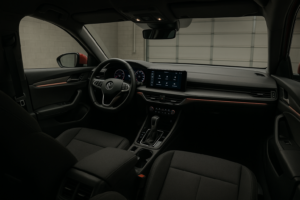 Kia K3 interior com painel digital e central multimídia