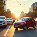 Melhores carros para Uber 2026 em uma avenida urbana