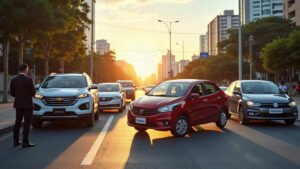 Melhores carros para Uber 2026 em uma avenida urbana