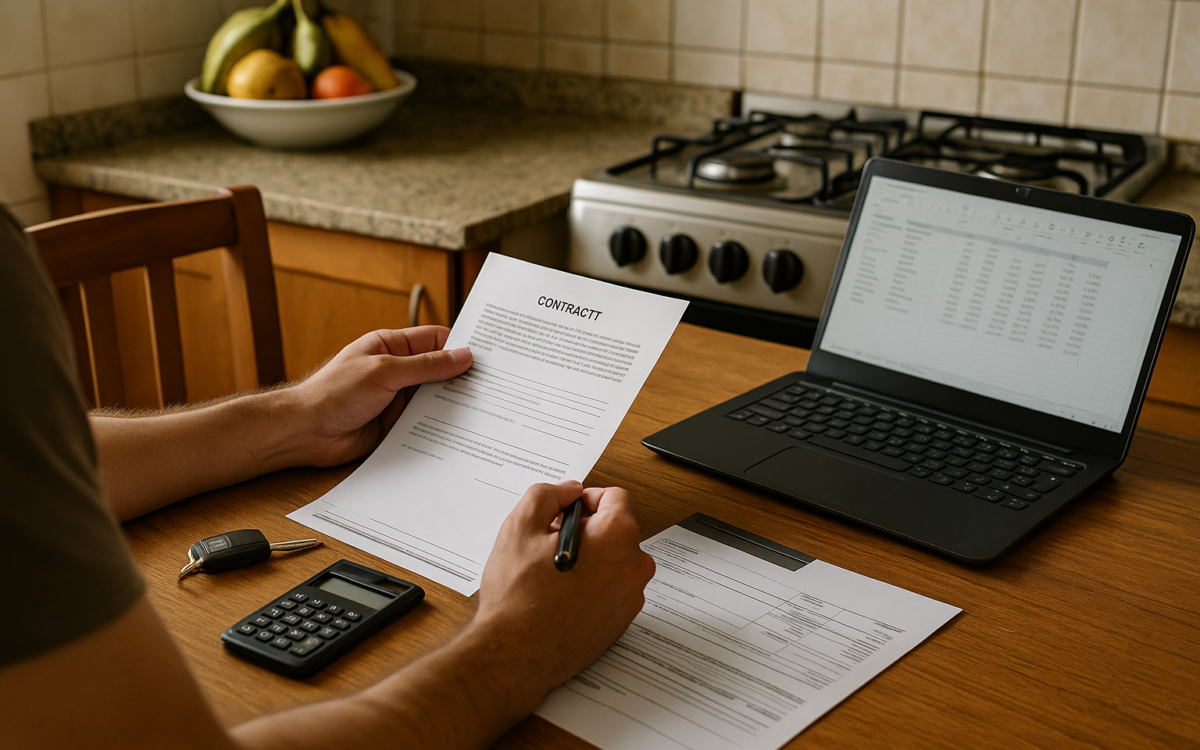 Renegociação do financiamento do carro com contrato e planejamento financeiro