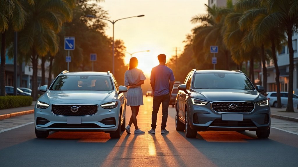 Sedan ou SUV lado a lado em comparação para compra em 2026
